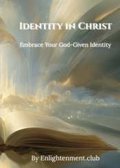 The open Bible radiates golden light, symbolizing the transformative identity in Christ.