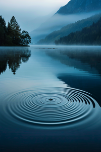 Ripples spreading across a calm lake symbolizing the power of words and their impact.